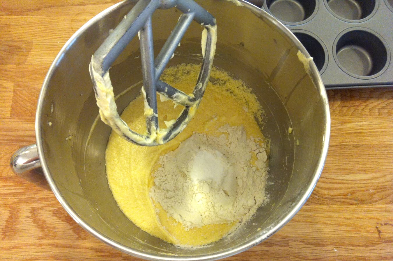 adding flour