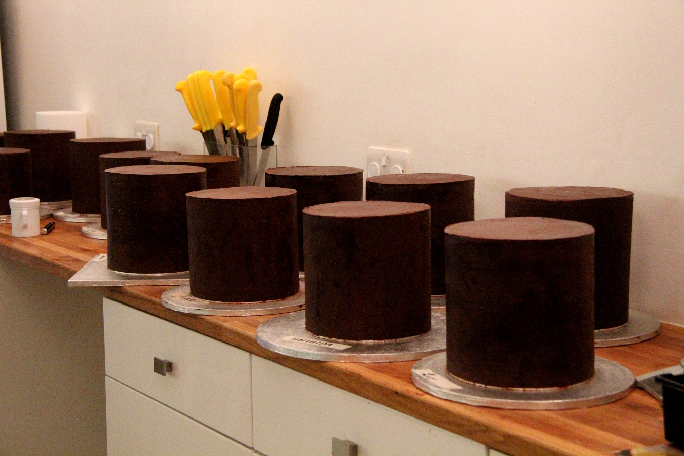 A selection of chocolate powdered cakes