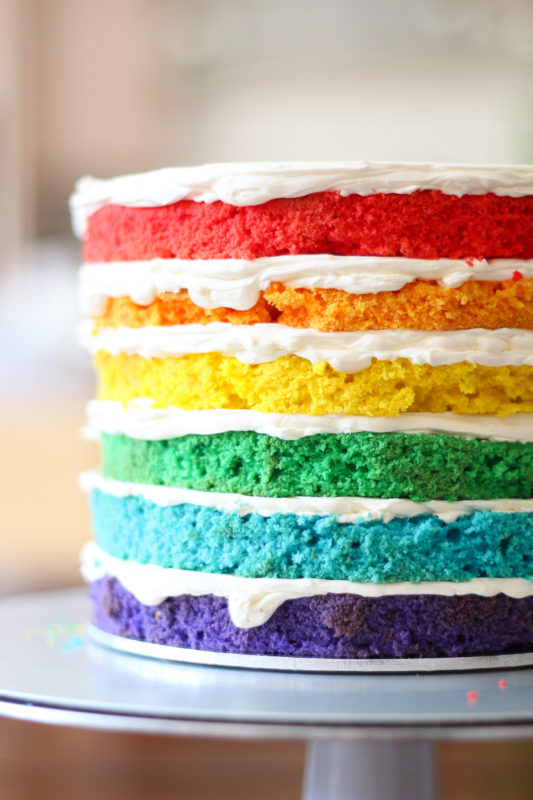 Rainbow sponge cake