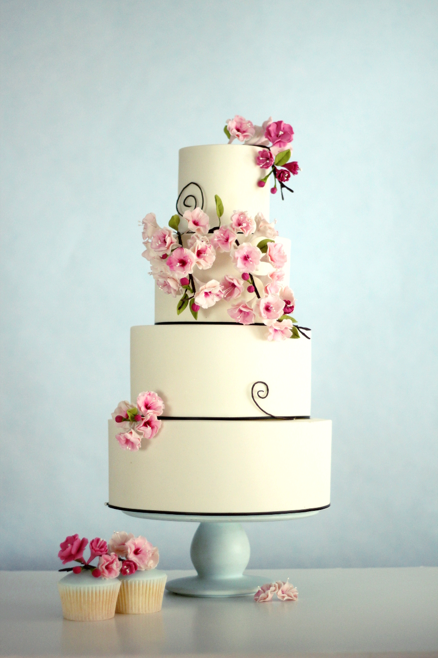 Cupcakes and Tiered Wedding Cake