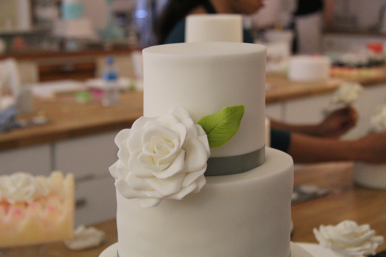 White Rose on 4 tiered cake